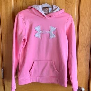 Pink Under Armour girls large hoodie